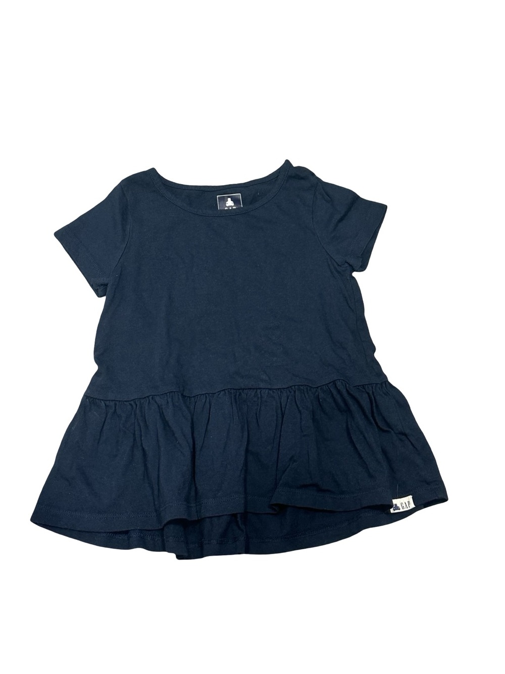 EUC GAP Toddler Girl 3T Navy Short Sleeve Peplum Tee